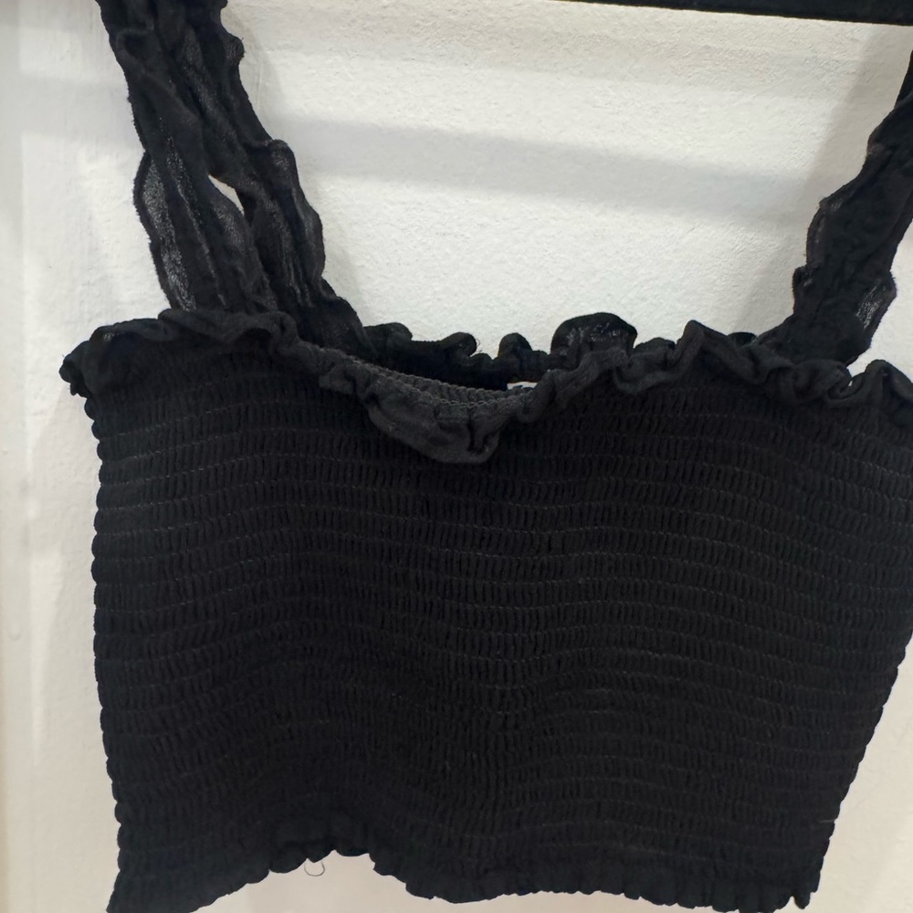 Reformation Black Ruffled Top - Picture 3 of 7